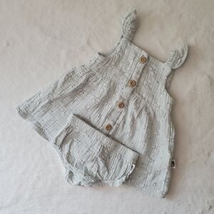 Rabbit & Bear Organic Cotton Muslin Dress & Diaper Cover
